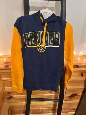 Denver Colorblock Hooded Pullover Sweatshirt - Navy & Yellow